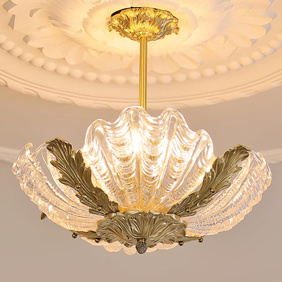 Freyza | Suspension rose en laiton et verre de Murano – Cuisine, salle à manger