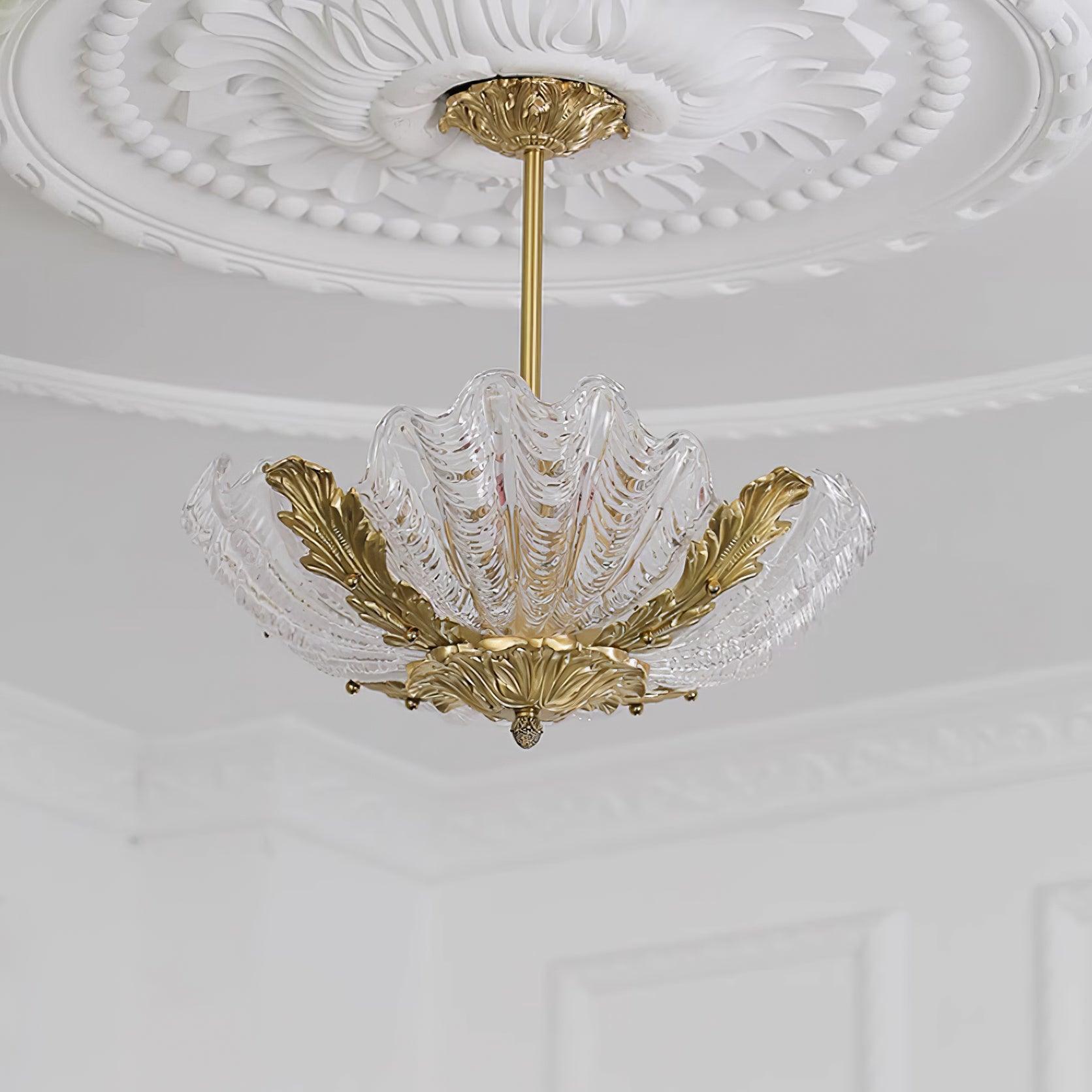 Freyza | Suspension rose en laiton et verre de Murano – Cuisine, salle à manger