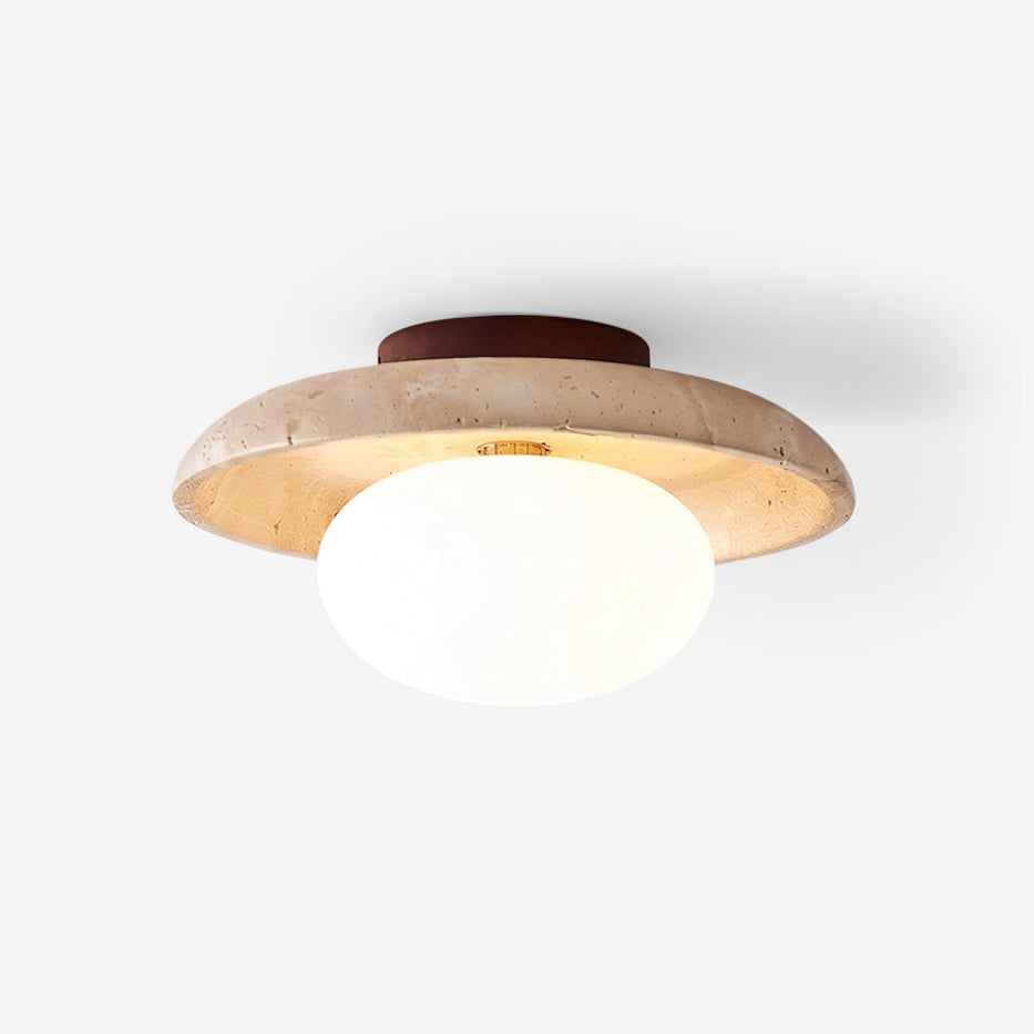 Freyza | Plafonnier affleurant en travertin Mylie – Chambre, couloir, cuisine
