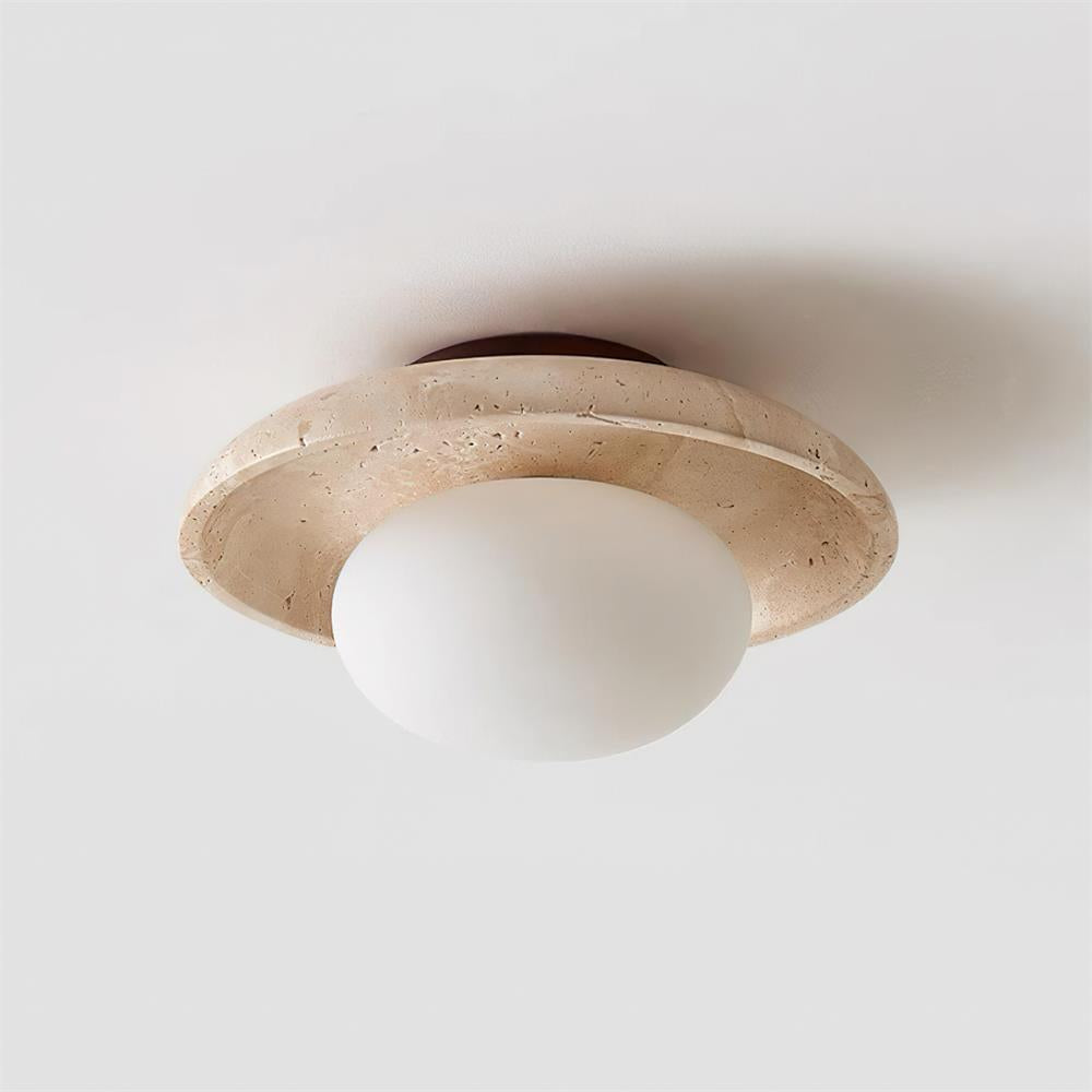 Freyza | Plafonnier affleurant en travertin Mylie – Chambre, couloir, cuisine