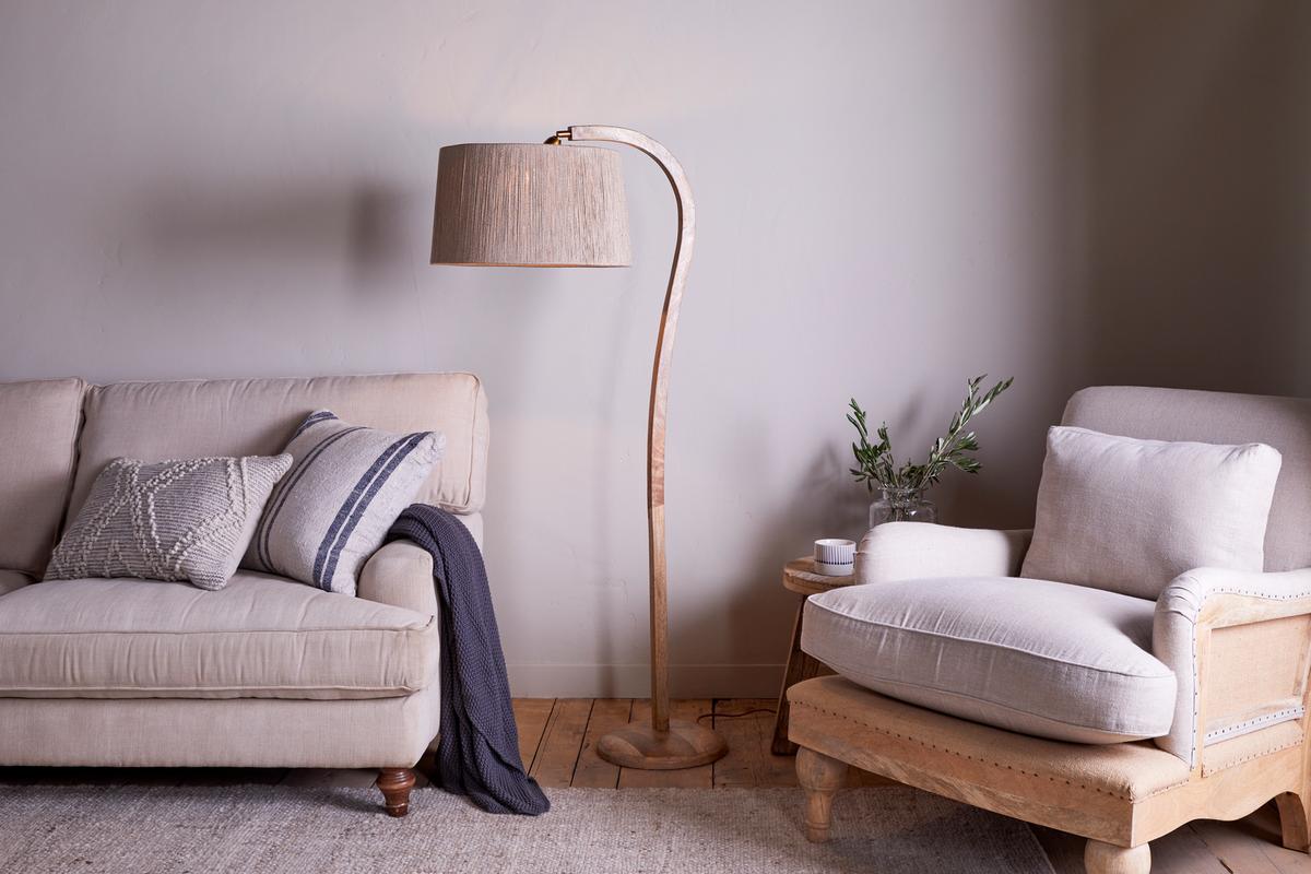 Freyza - Nkuku Namira Mango Wood Floor Lamp Natural