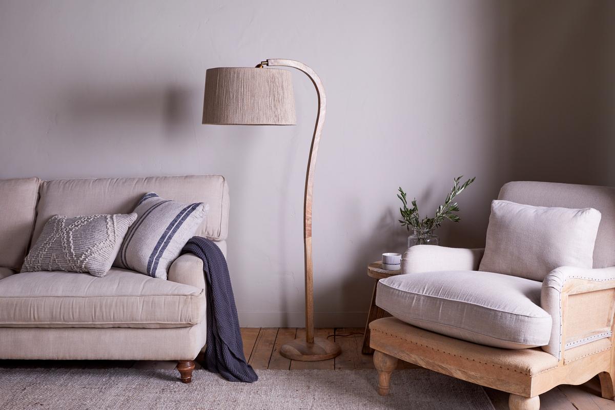 Freyza - Nkuku Namira Mango Wood Floor Lamp Natural