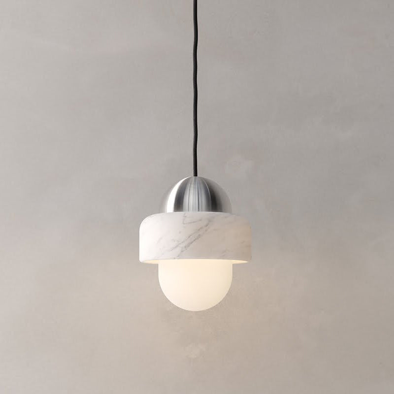 Freyza | Elliren Marmor-Glas-Pendelleuchte mit Glaskugel – Küche, Esszimmer