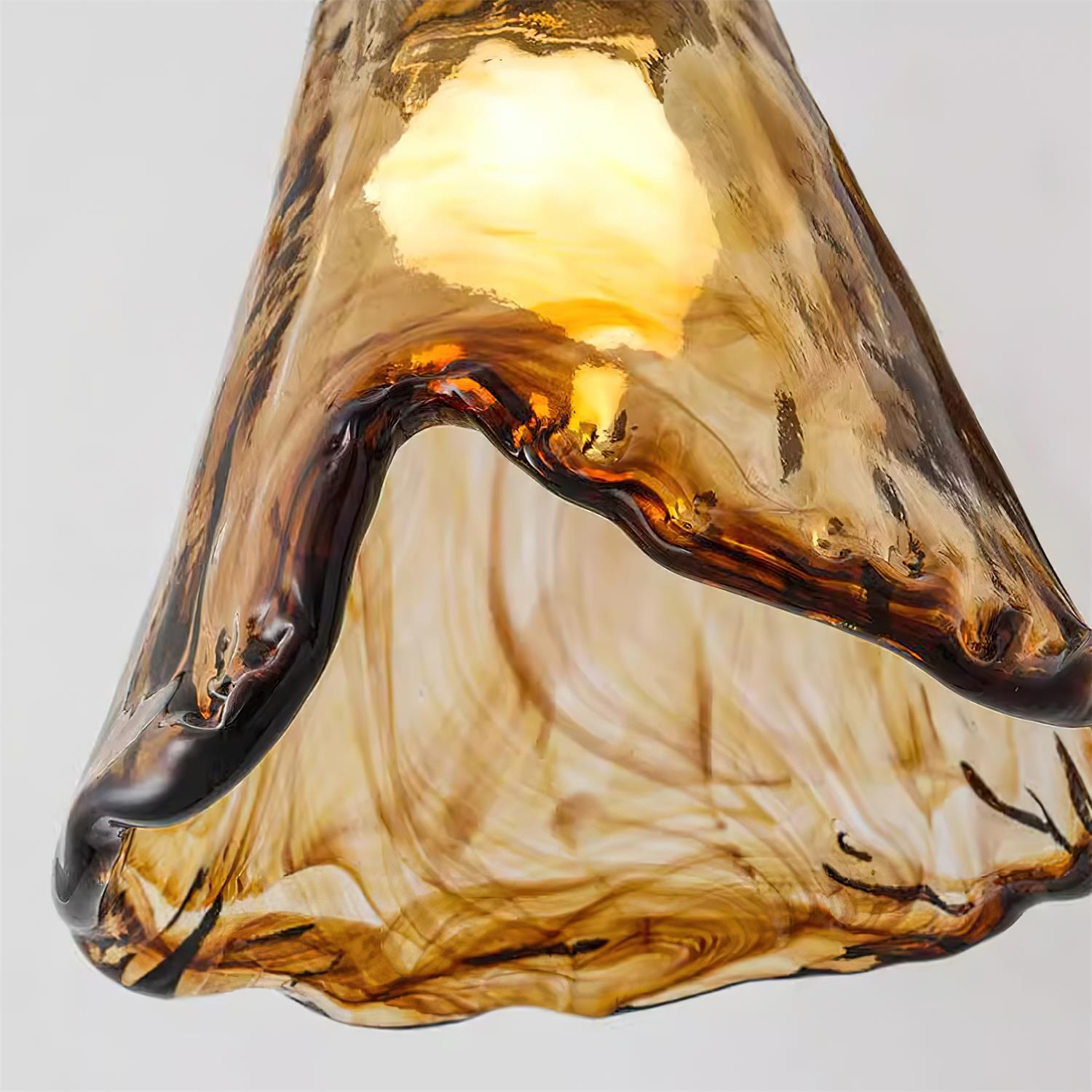 Freyza | Velimo – Plafonnier affleurant en verre ambré pour chambre, couloir et cuisine