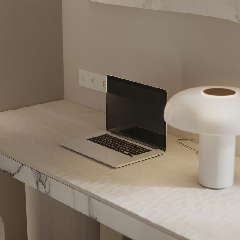 NalpiStone | Elegant Marble and Iron Bedside Table Lamp for Bedroom 6
