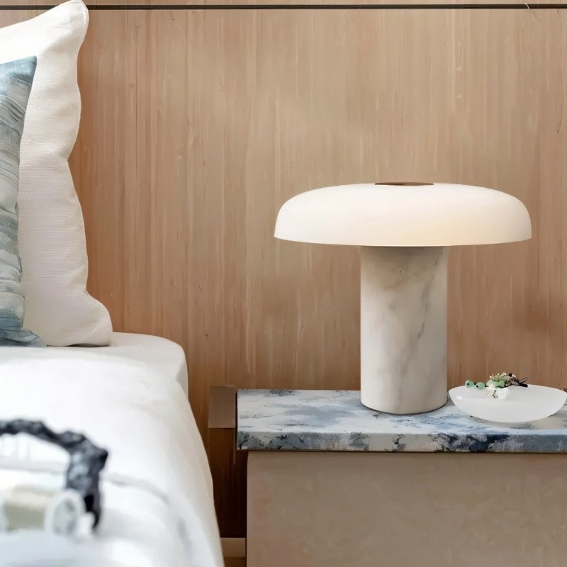 NalpiStone | Elegant Marble and Iron Bedside Table Lamp for Bedroom 8