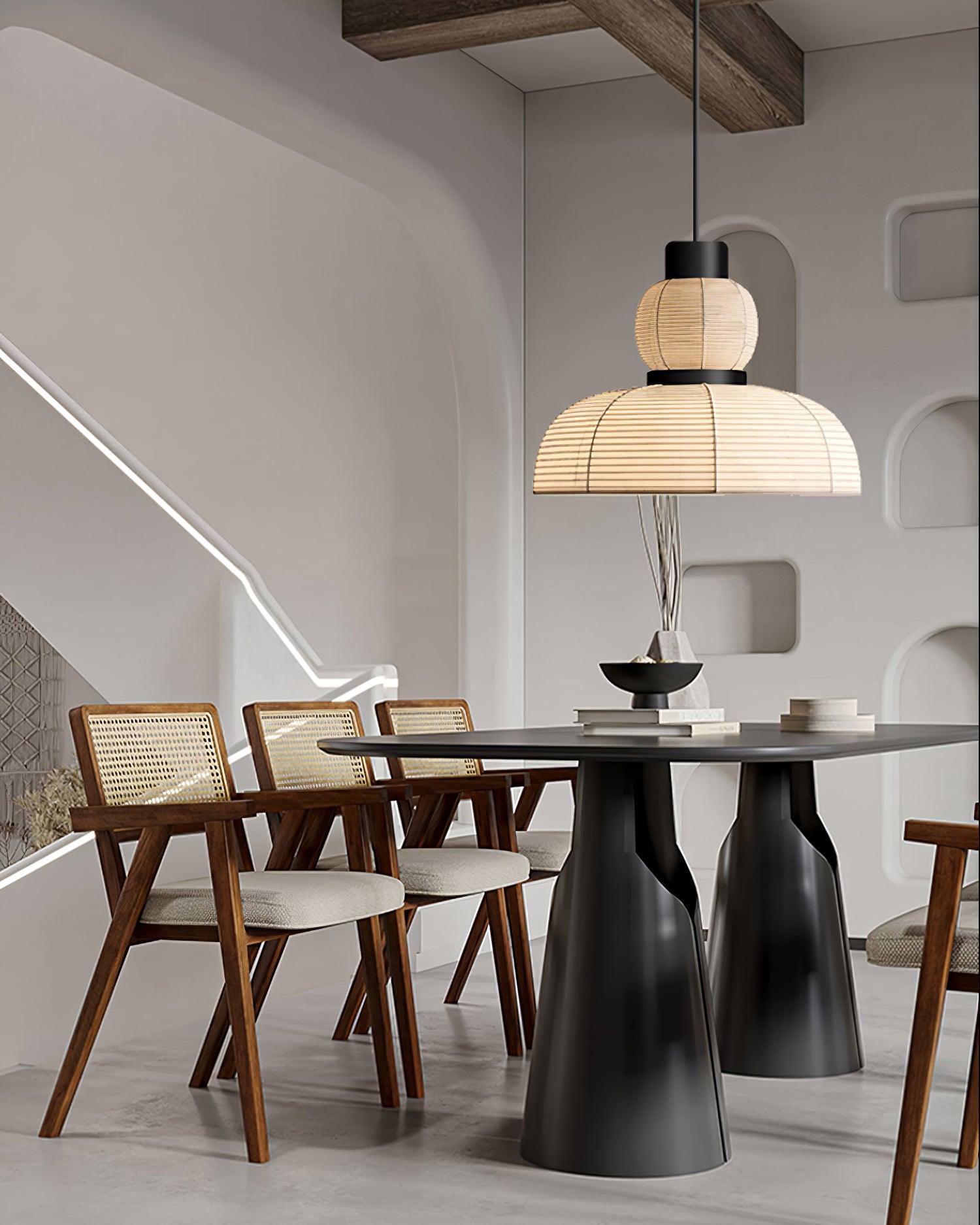 Freyza | Pendant White Fabric Black White Pendant Light – Kitchen Dining Room