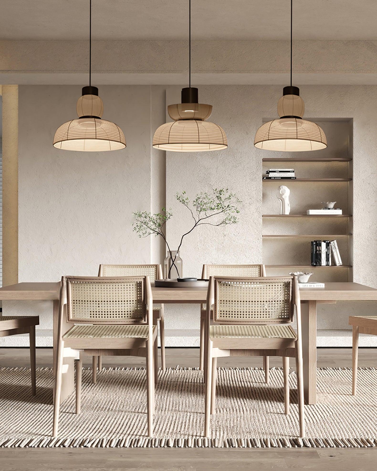 Freyza | Pendant White Fabric Black White Pendant Light – Kitchen Dining Room