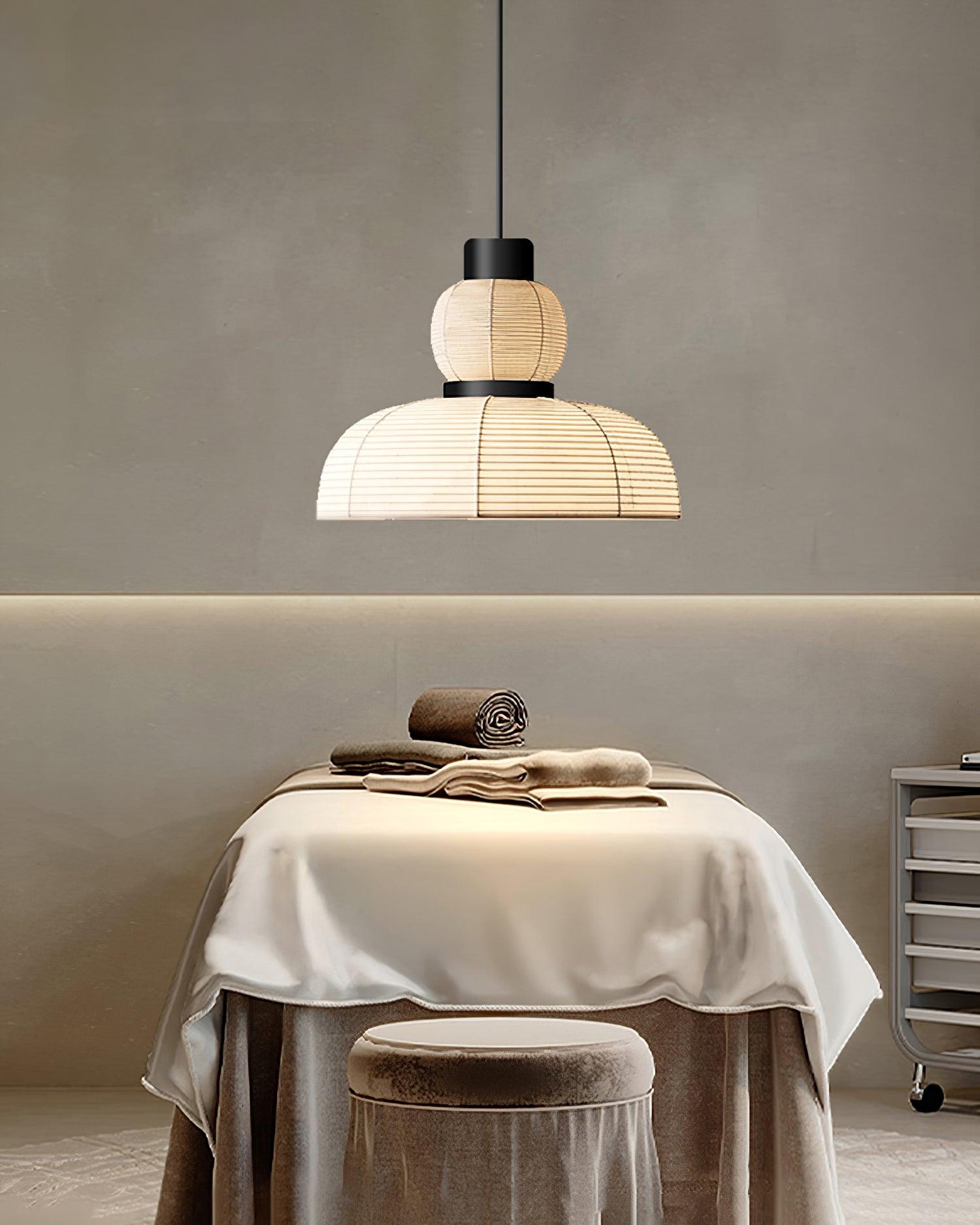 Freyza | Pendant White Fabric Black White Pendant Light – Kitchen Dining Room