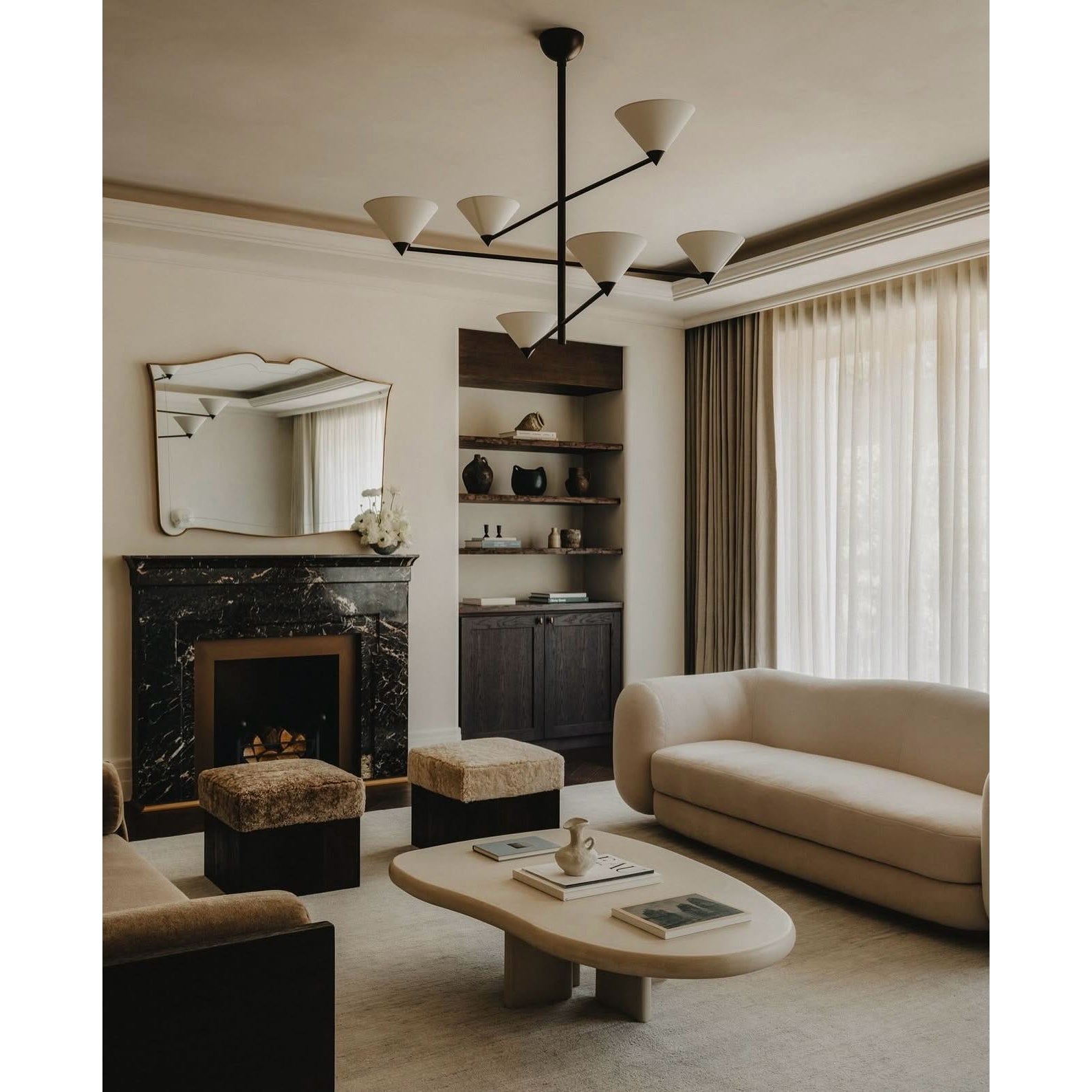 Freyza | Eurmira Elegance Modern Black Fabric Chandelier – Modern Dining Room Living Room