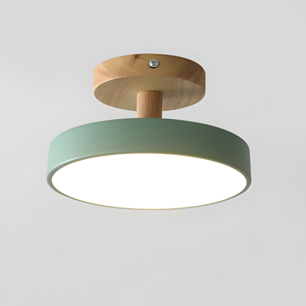 Natural Glow | Flush Mount Ceiling Light with Soft LED & Wood Design | Cozy Lighting for Small Spaces 0