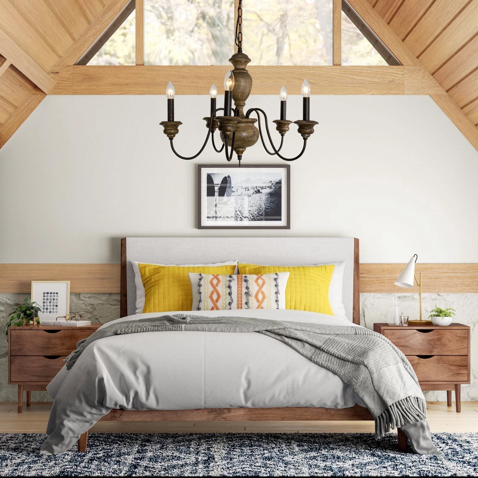 Freyza | Evvine Vintage Industrial Wood Chandelier – Industrial Dining Room Living Room