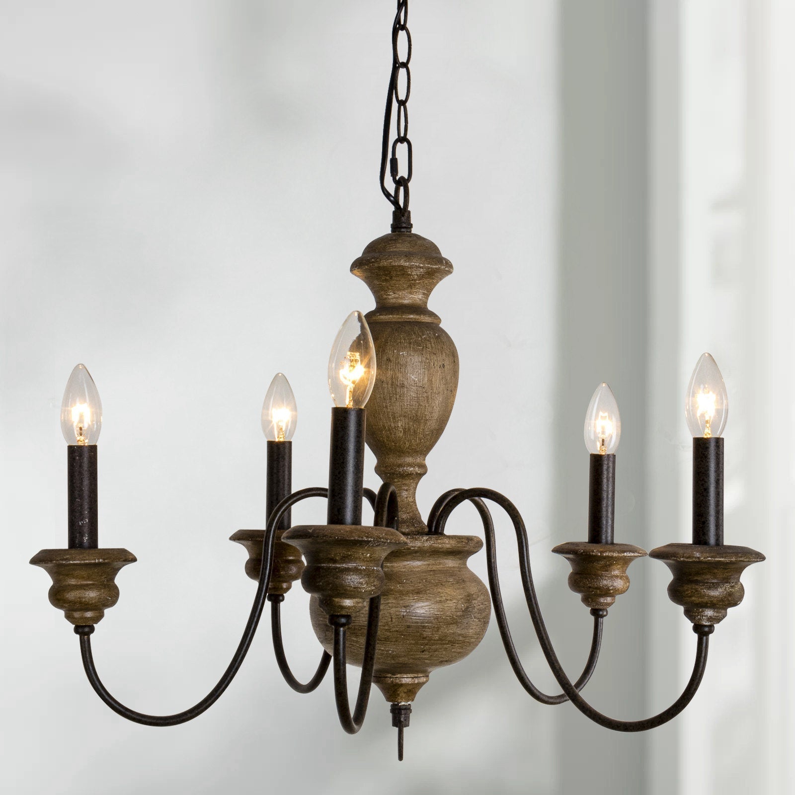 Freyza | Evvine Vintage Industrial Wood Chandelier – Industrial Dining Room Living Room