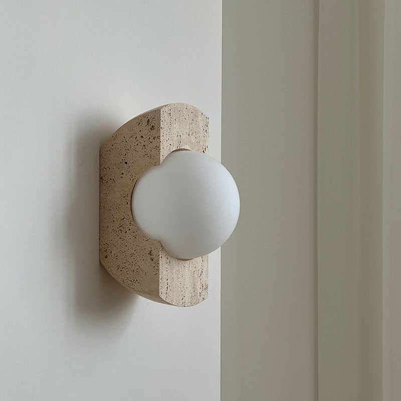 Freyza | Umaris Travertine Glass Glass Wall Light – Bedroom Hallway