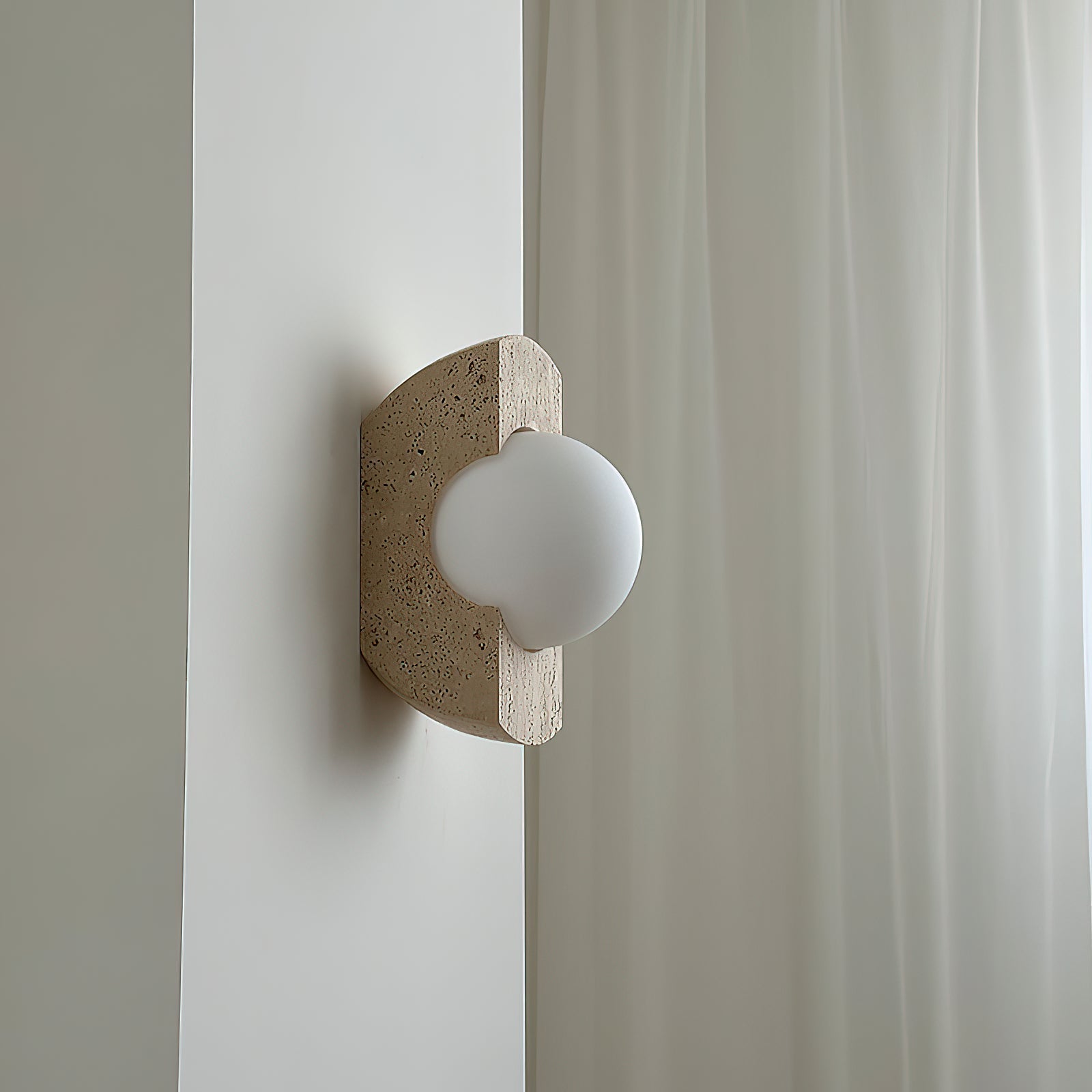 Freyza | Umaris Travertine Glass Glass Wall Light – Bedroom Hallway