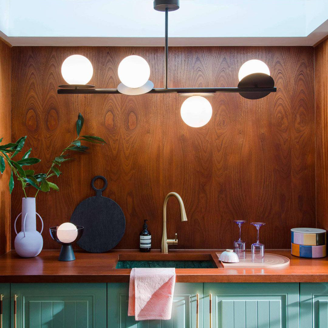 Freyza | Lustre en laiton et verre Evvararis – Salle à manger, salon