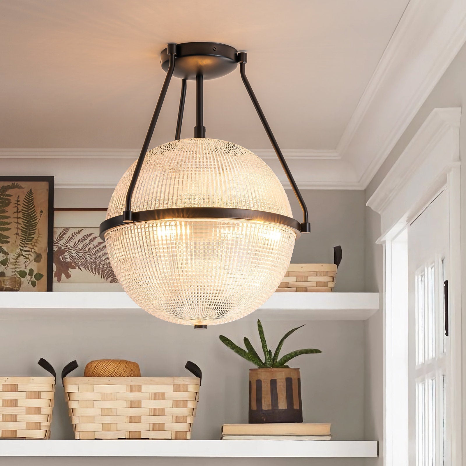 Freyza | Atale Glass Ceiling Glass Ceiling Light – Bedroom Living Room