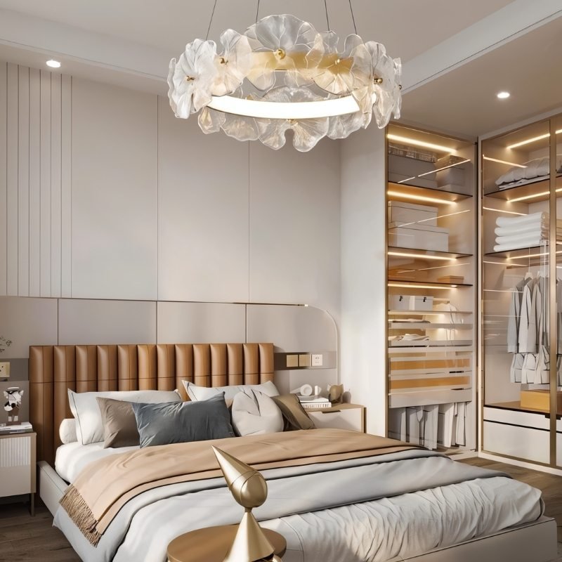Freyza - Elegant Sculpted Glass Modern Chandelier Fixture