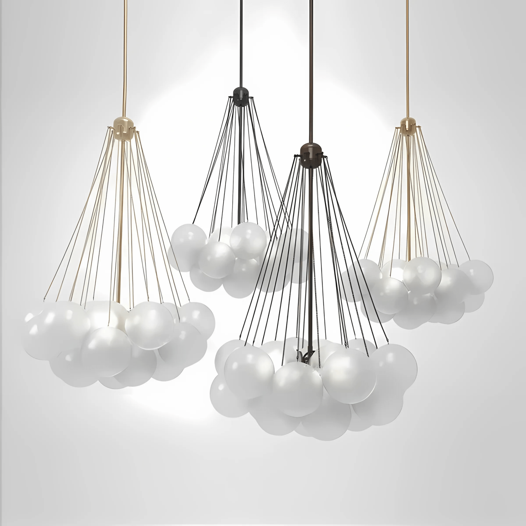 Freyza - NimbusGlow | Stylish Black Gold Modern Chandelier Light Fixture