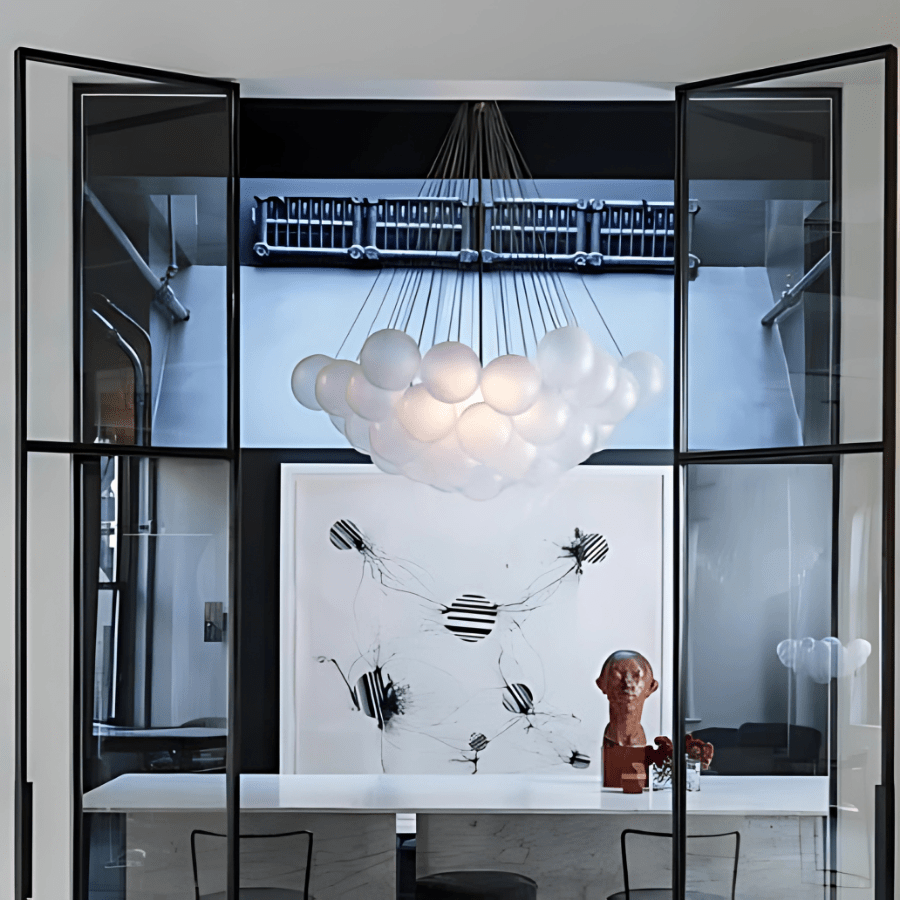 Freyza - NimbusGlow | Stylish Black Gold Modern Chandelier Light Fixture