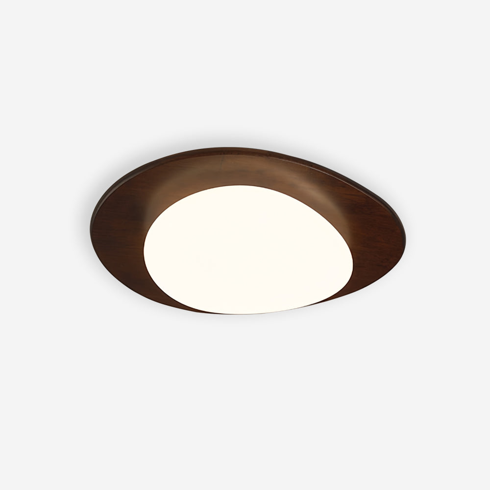 Freyza | Plafonnier ovale en bois à fixation affleurante – Minimaliste, pour chambre, couloir et cuisine
