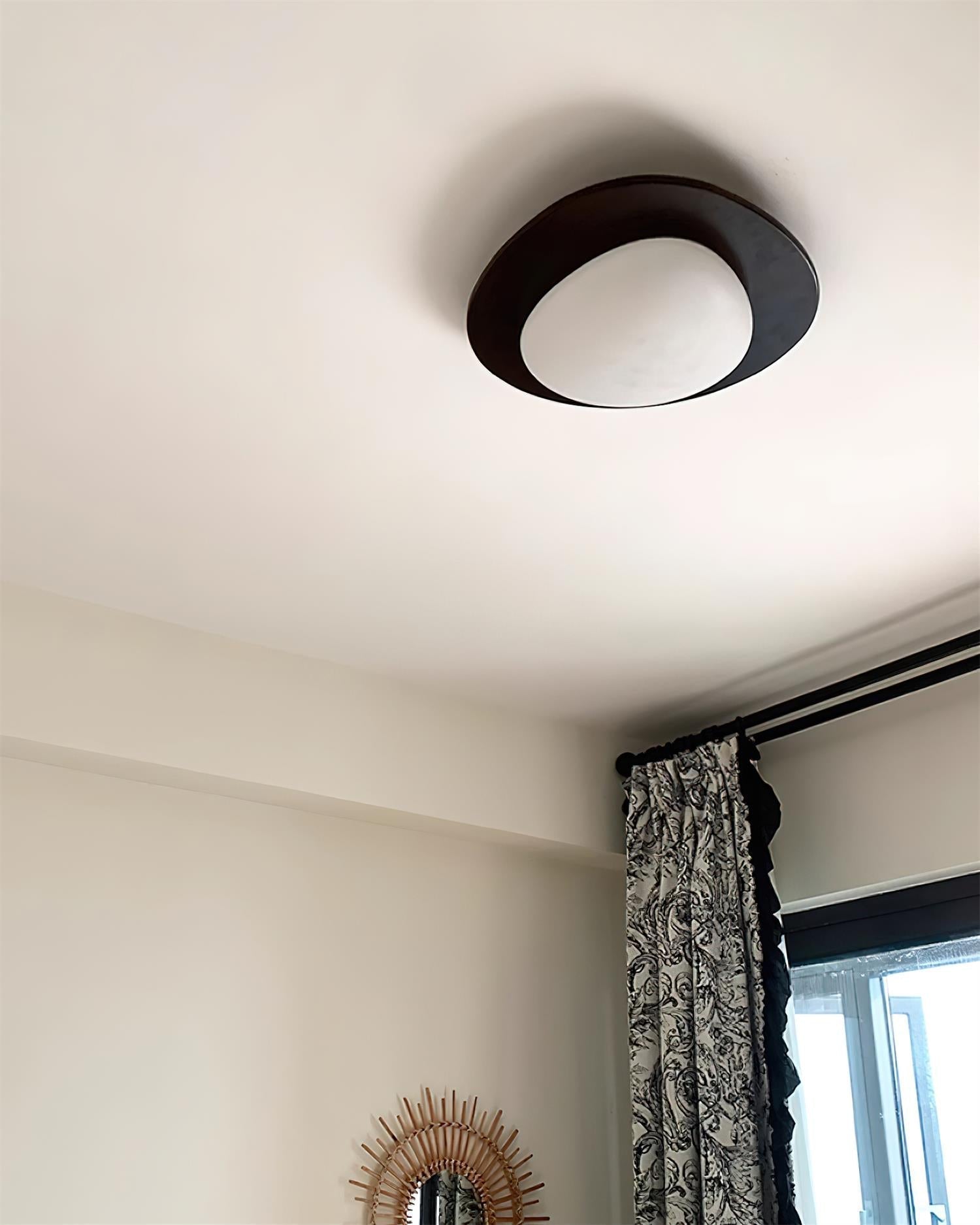 Freyza | Plafonnier ovale en bois à fixation affleurante – Minimaliste, pour chambre, couloir et cuisine