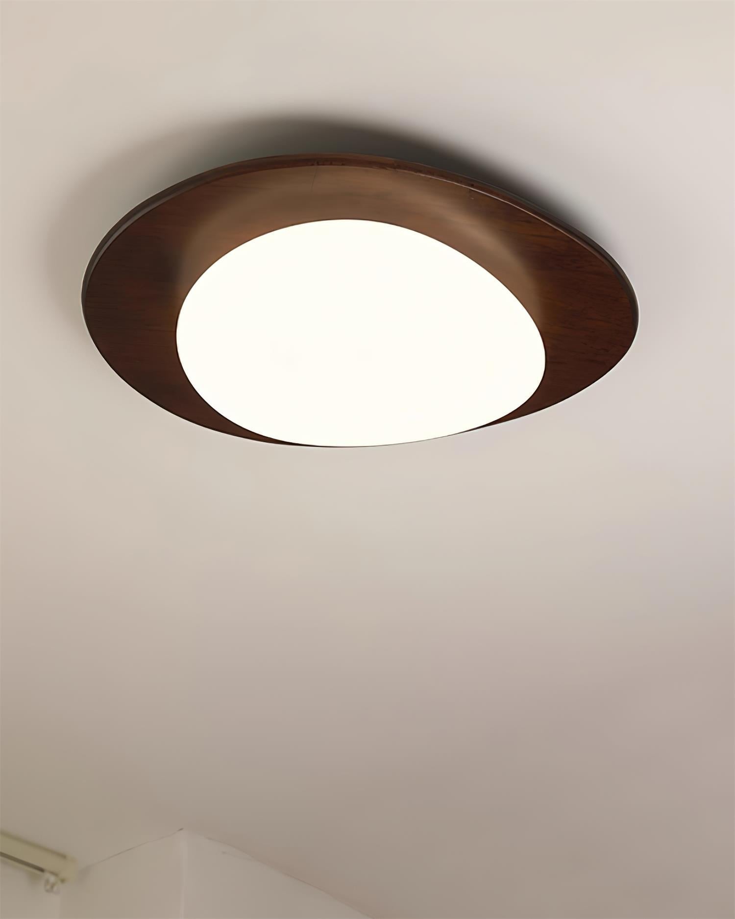 Freyza | Plafonnier ovale en bois à fixation affleurante – Minimaliste, pour chambre, couloir et cuisine