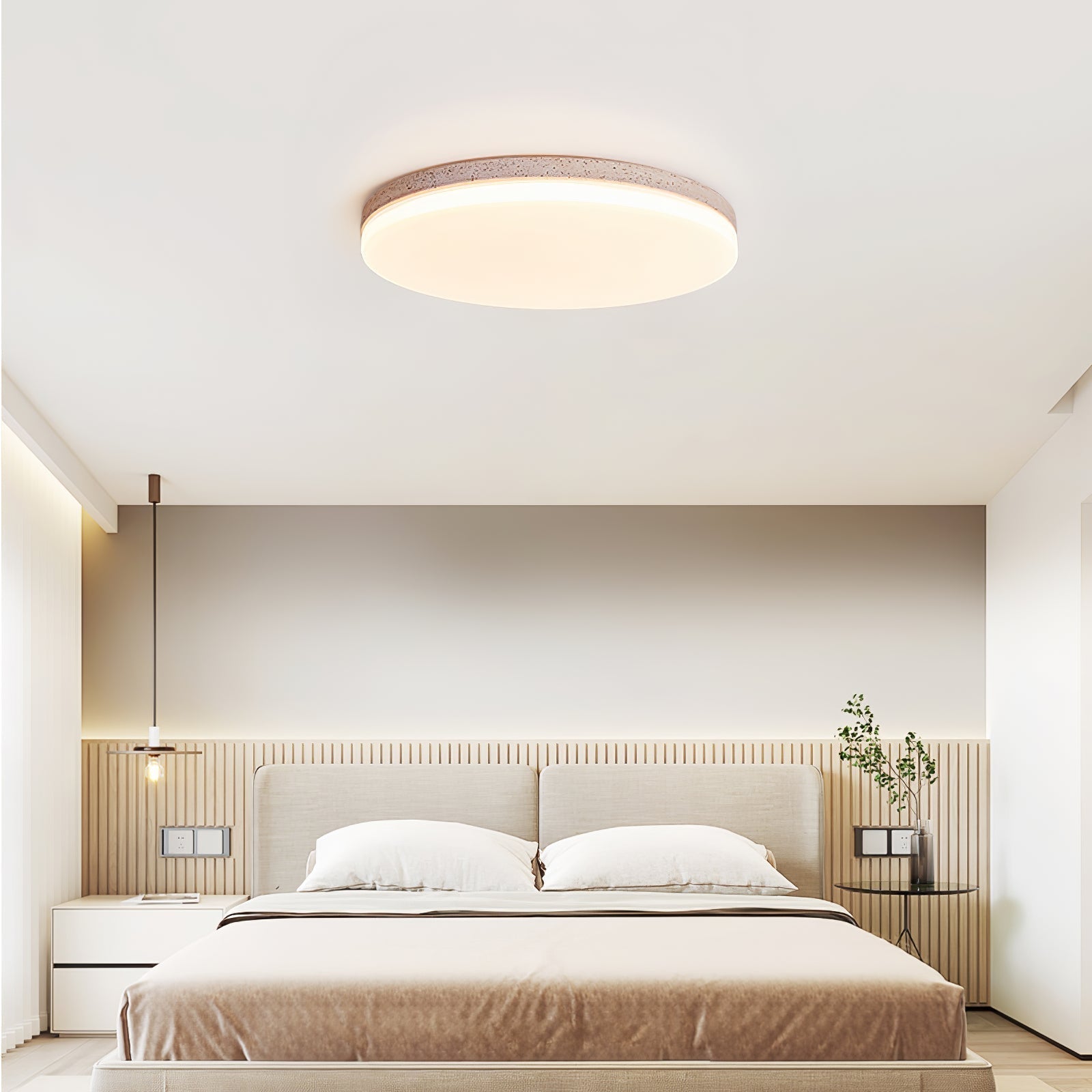 Freyza | Plafonnier en travertin Orla – Chambre et salon