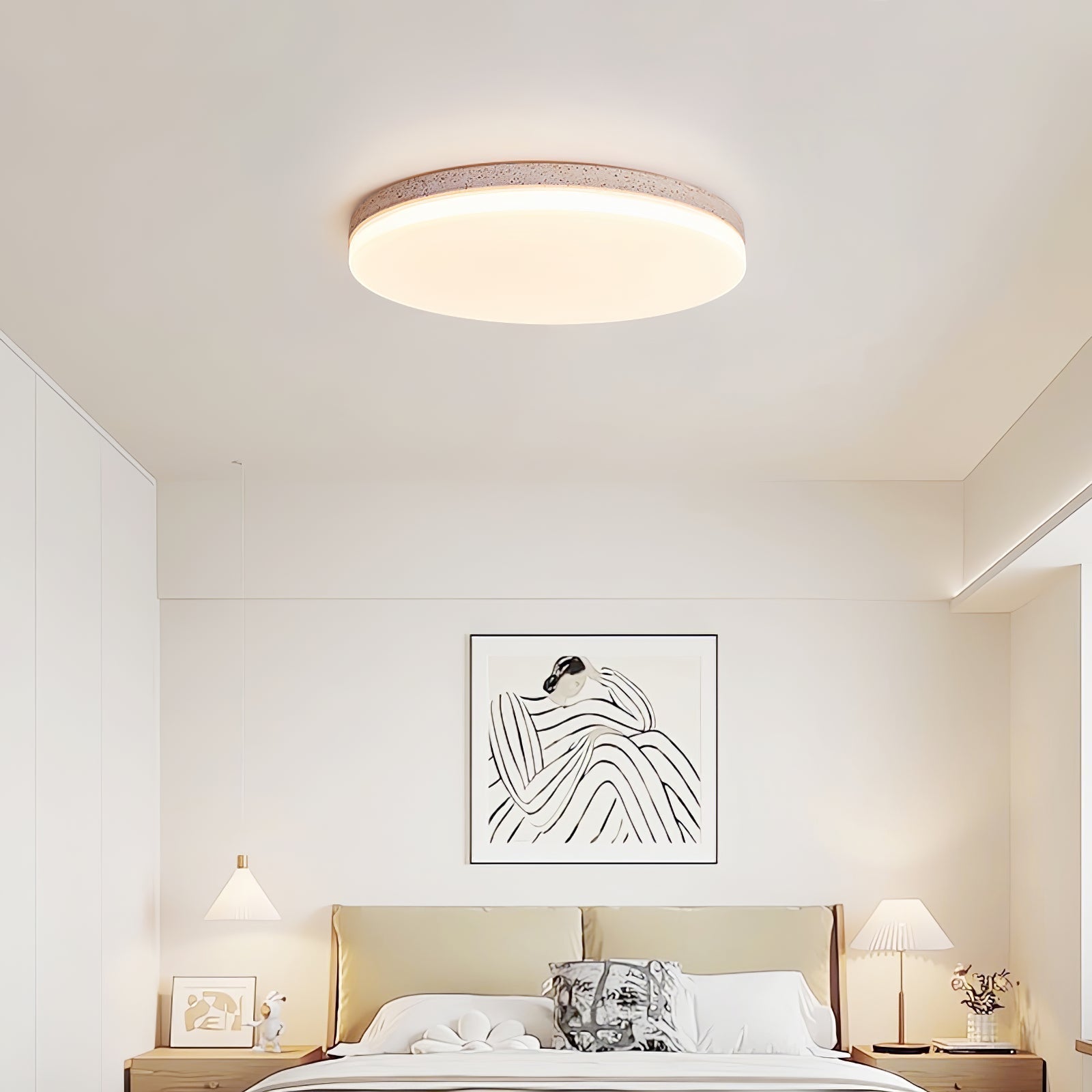 Freyza | Plafonnier en travertin Orla – Chambre et salon