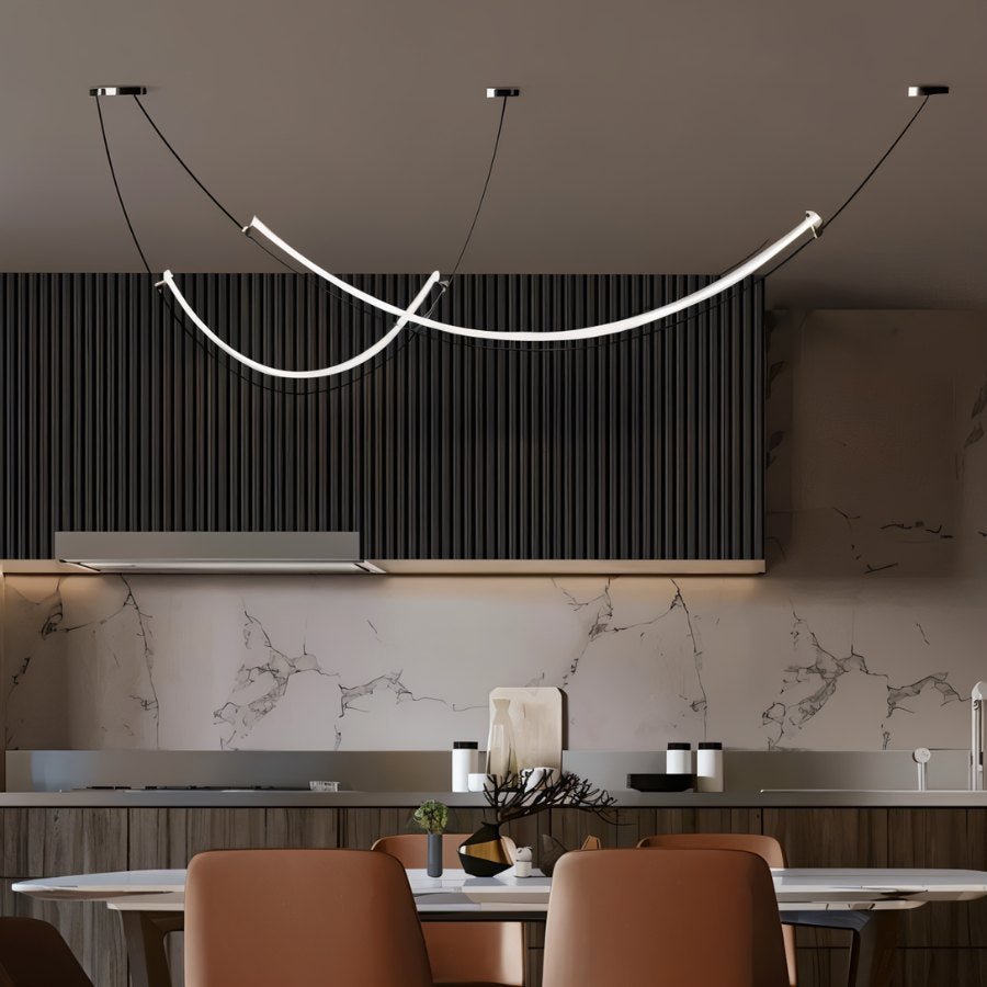 Freyza - Nocturna | Elegant Minimalist Iron LED Chandelier Lighting Fixture