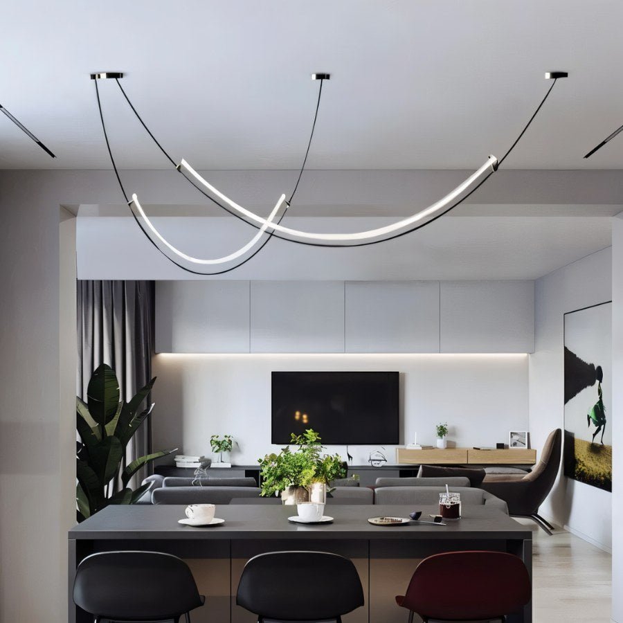 Freyza - Nocturna | Elegant Minimalist Iron LED Chandelier Lighting Fixture