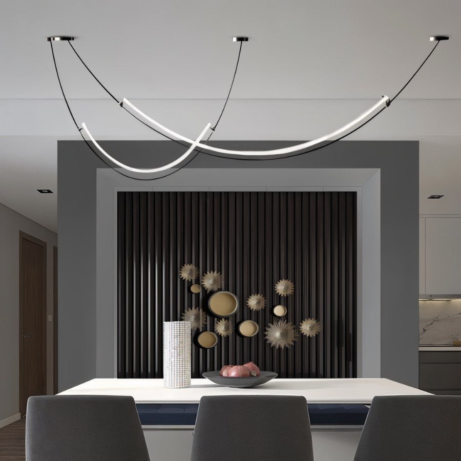 Freyza - Nocturna | Elegant Minimalist Iron LED Chandelier Lighting Fixture