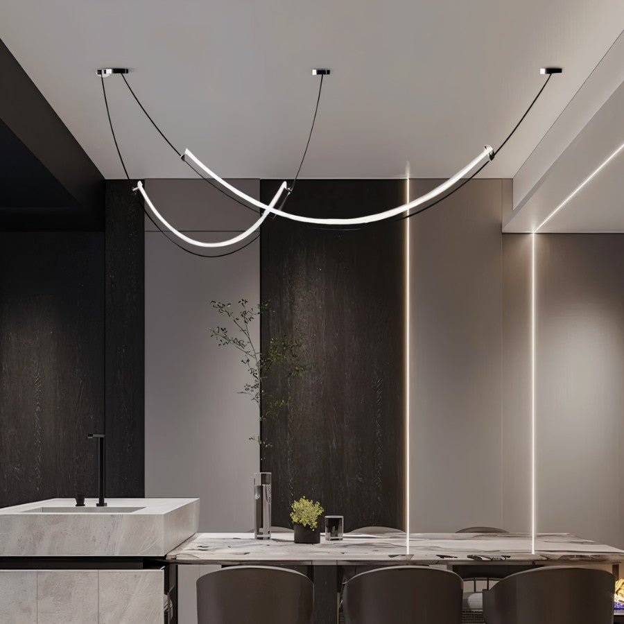 Freyza - Nocturna | Elegant Minimalist Iron LED Chandelier Lighting Fixture
