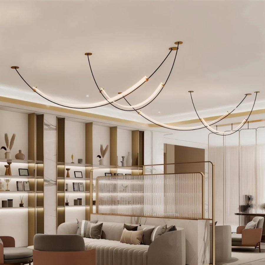 Freyza - Nocturna | Elegant Minimalist Iron LED Chandelier Lighting Fixture
