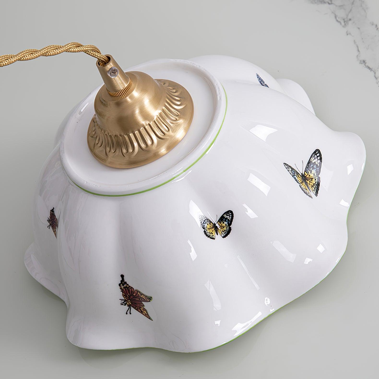 Freyza | Pendant Ceramic Petal Ceramic Pendant Light – Vintage Kitchen Dining Room