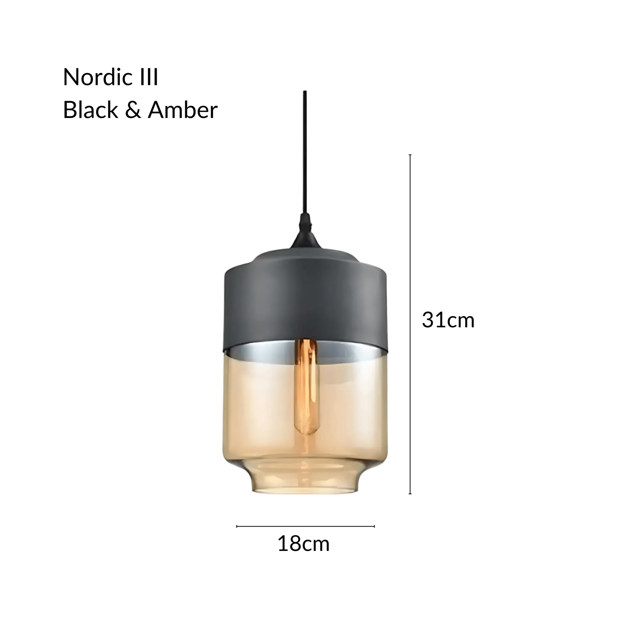 Freyza - NordicAura | Stylish Black Glass Kitchen Pendant Light Fixture