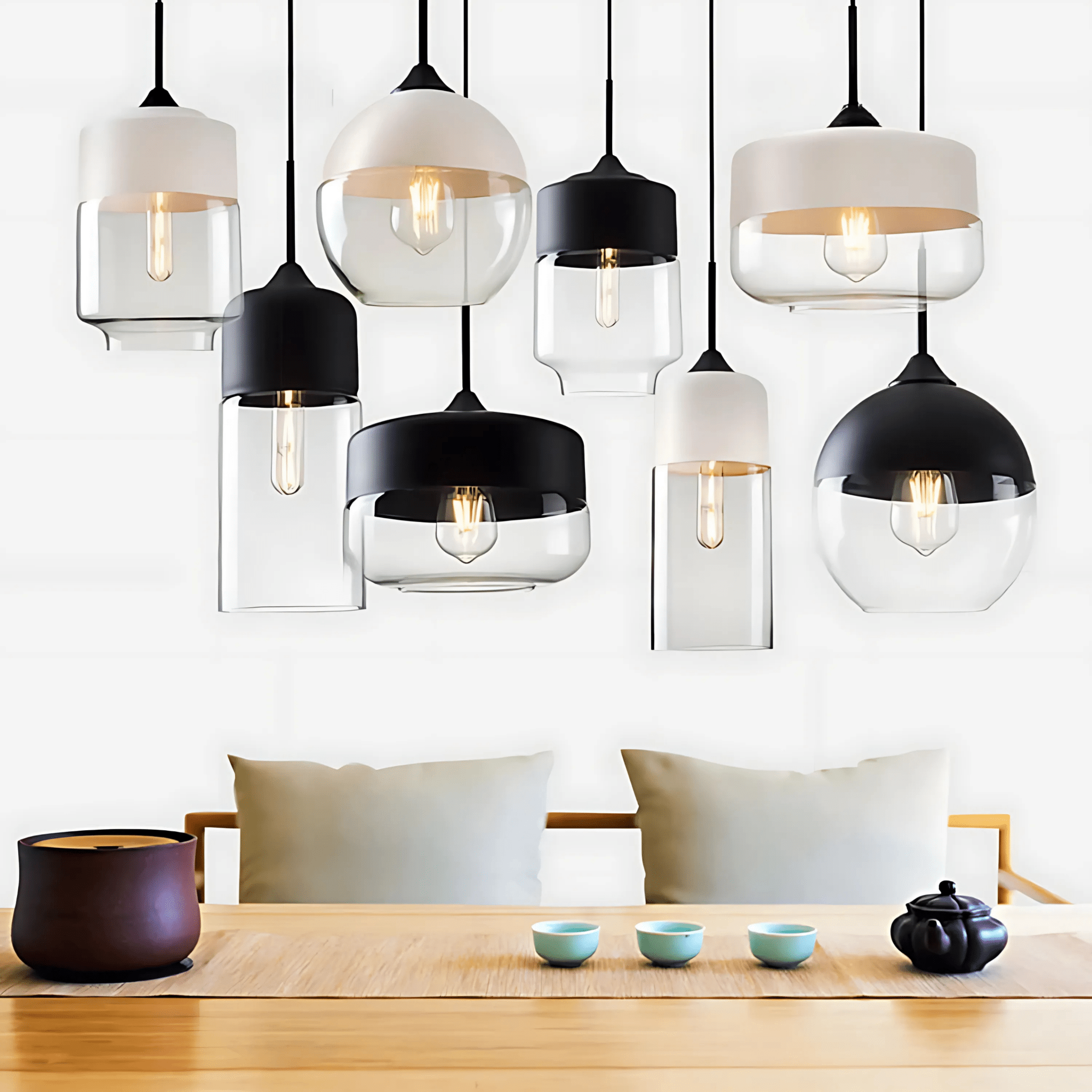 Freyza - NordicAura | Stylish Black Glass Kitchen Pendant Light Fixture
