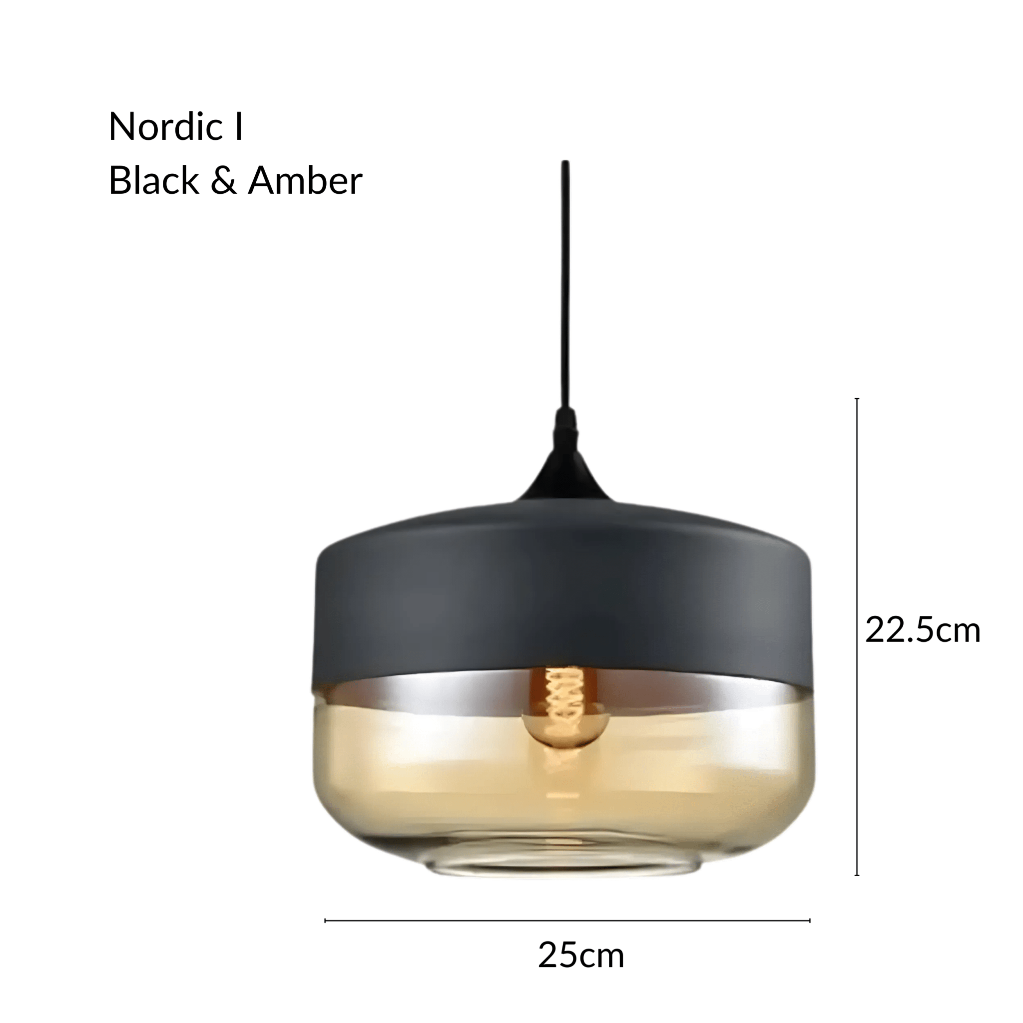 Freyza - NordicAura | Stylish Black Glass Kitchen Pendant Light Fixture