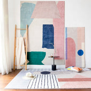 Nordic Style | Abstract Plush Carpet with Non-Slip Backing | Soft & Cozy Floor Mat for Living Room and Bedroom 0