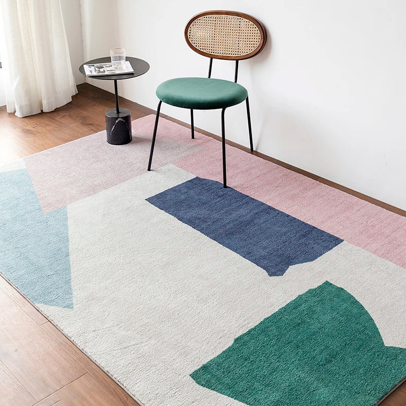 Nordic Style | Abstract Plush Carpet with Non-Slip Backing | Soft & Cozy Floor Mat for Living Room and Bedroom 1
