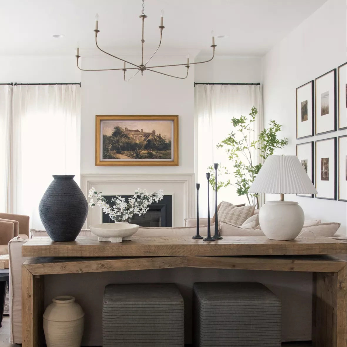 Freyza | Unity Vintage Kronleuchter aus Bronze im Mid-Century-Stil – Vintage-Esszimmer Wohnzimmer