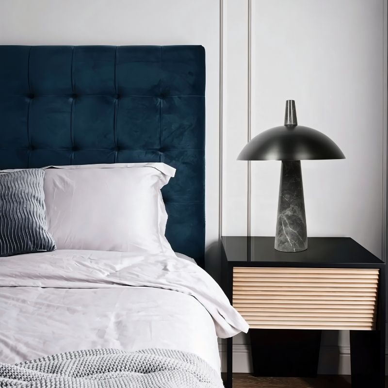 Novexis | Elegant Modern Marble and Steel Table Lamp for Bedroom 3