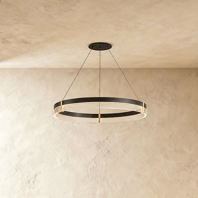 Freyza - Nudara | Modern Black Gold Chandelier Light with Adjustable Height
