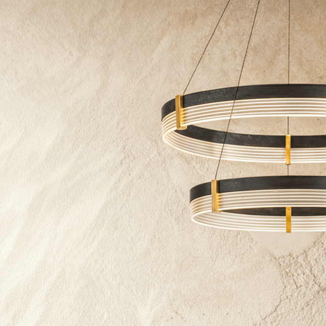 Freyza - Nudara | Modern Black Gold Chandelier Light with Adjustable Height