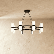 Freyza - Modern Black Copper Dual-Ring Chandelier Light Fixture