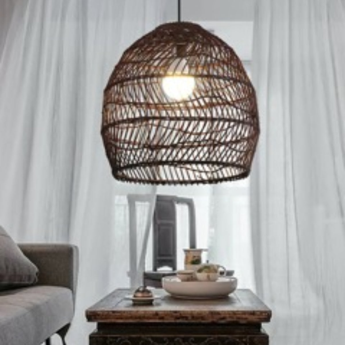 Freyza | Ritta Design Retro-Holzpendelleuchte – Retro-Küche und Esszimmer