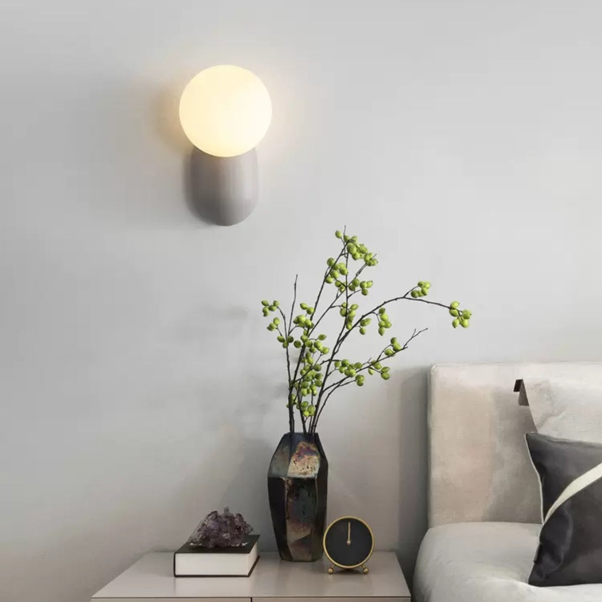 Freyza | Applique murale d’intérieur moderne Valentina en verre et résine avec LED – Chambre et salon modernes