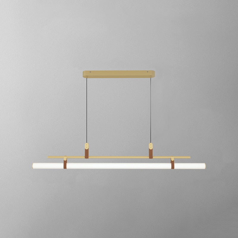 Freyza | Suspension linéaire moderne Inari noire et dorée – Cuisine et salle à manger modernes