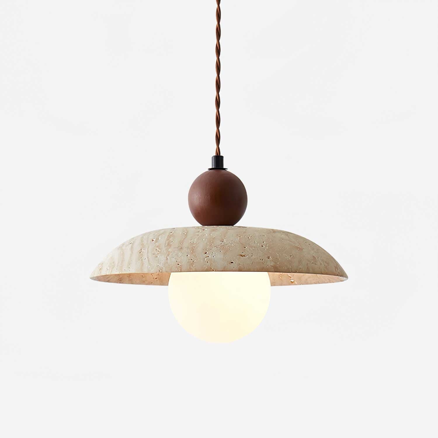 Freyza | Suspension en travertin Soleil – Luminaire pour cuisine et salle à manger