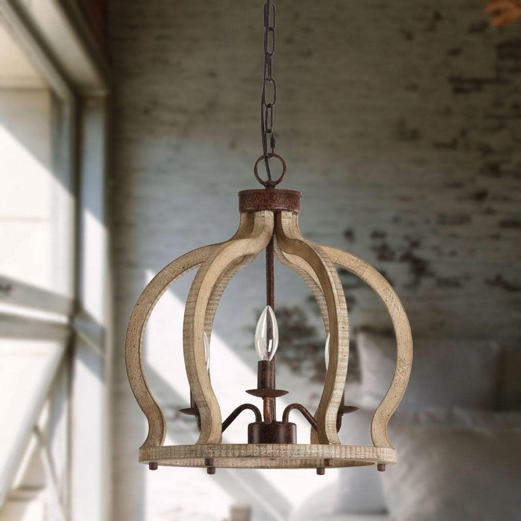 Freyza | Vivinir Vintage Industrial Wood Pendant Light – Industrial Kitchen Dining Room